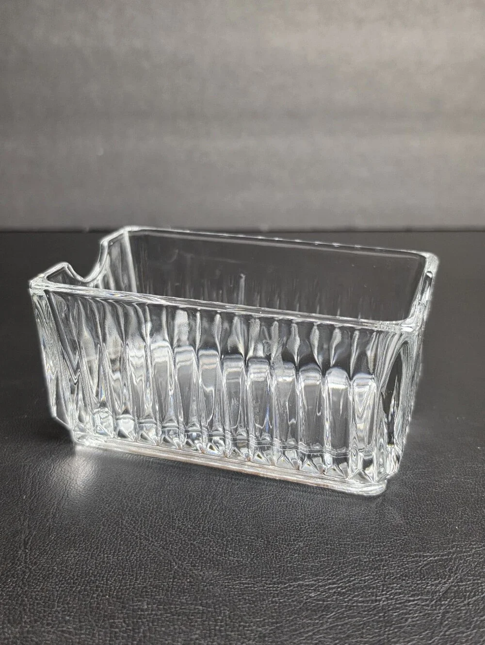 Libbey Sugar Sweetner Creamer Packet Holder Ribbed Glass 4
